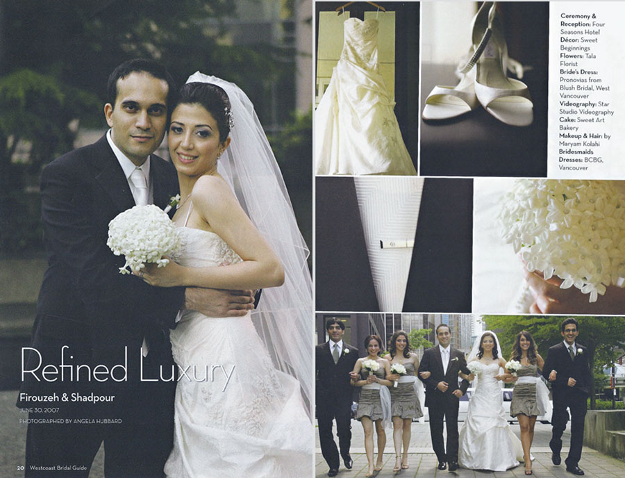 Angela Hubbard photography published in wedding directory Vancouver